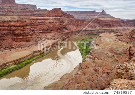 jetboat transporting kayaks upstream of Colorado River jetboat transporting kayaks upstream of Colorado River 74819857