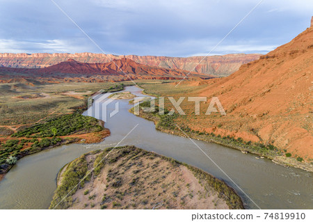 Colorado River in Utah aerial view 74819910