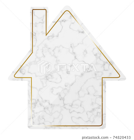 House frame white & gold marble 74820433