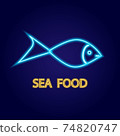 Seafood restaurant, cafe, store neon sign vector illustration 74820747