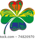Vector illustration Saint Patrick day happy rainbow colors clover leaf 74820970