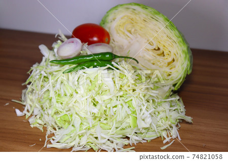 green colored healthy cabbage closeup 74821058