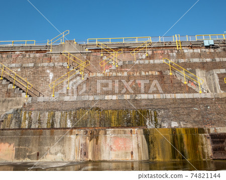 Aged shipbuilding dock structure 74821144