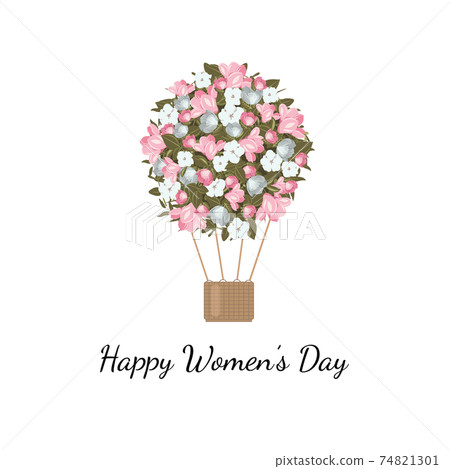 8 march. Happy Woman s Day. Vector congratulation card. 74821301