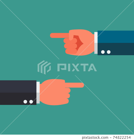 Two businessman hands with pointing finger Two businessman hands with pointing finger 74822254