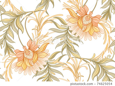 Seamless pattern, background with decorative flowers Seamless pattern, background with decorative flowers 74825054