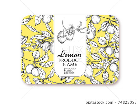 Lemon Ripe citrus. Template for product label 74825055