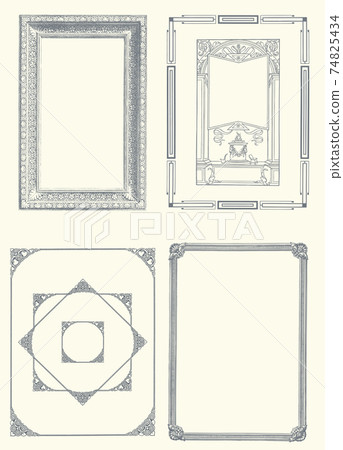 Vintage ornament frame set 74825434
