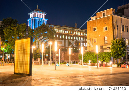 《Kanagawa Prefecture》 Night view of Yokohama Port Town, Elephant Nose Park 74825610