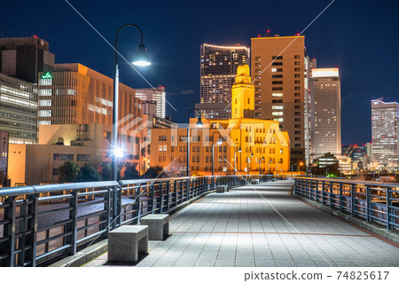 《Kanagawa Prefecture》 Night view of Yokohama Port Town, Elephant Nose Park 74825617