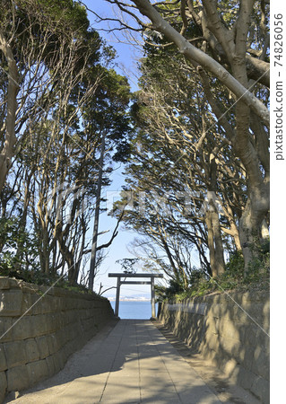 Torii with a view of the sea at Sakatsura Isozaki Shrine Torii with a view of the sea at Sakatsura Isozaki Shrine 74826056