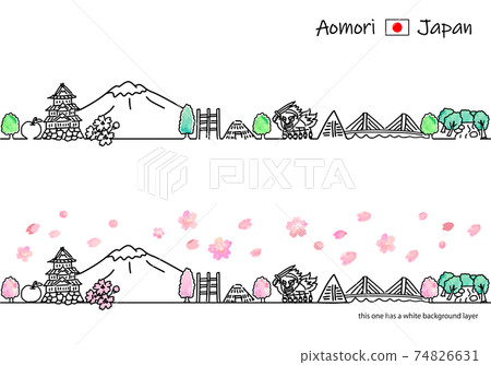 春天青森城市景觀簡單線條藝術插圖集 春天青森城市景觀簡單線條藝術插圖集 74826631