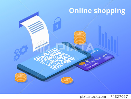 Online mobile phone shopping vector illustration - Stock Illustration ...