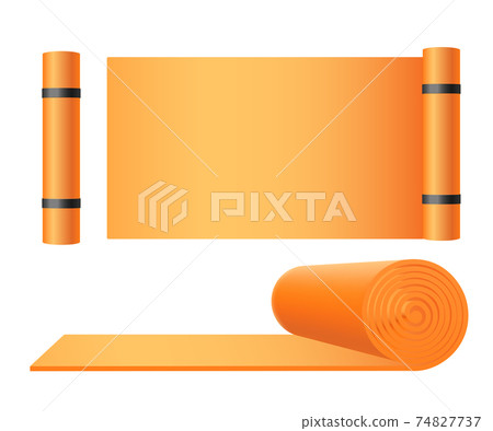 Yoga exercise mat templates set realistic vector illustration isolated on white. 74827737