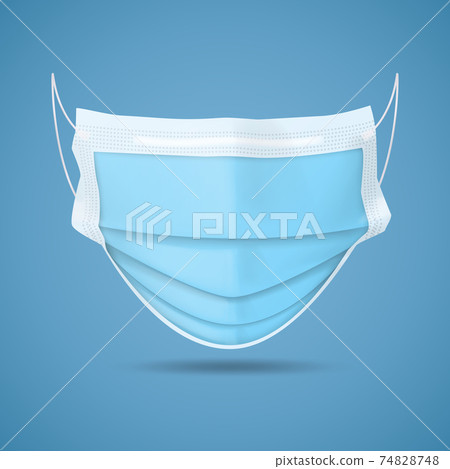 Realistic Protective Medical face mask Front side vector Realistic Protective Medical face mask Front side vector 74828748