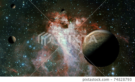 The Jupiter from space. Elements furnished by NASA. 74828793