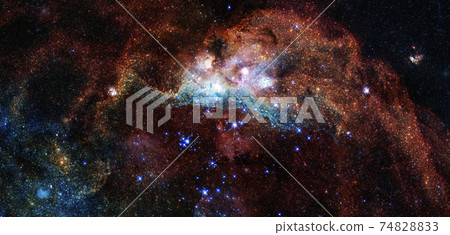 Nebula and stars in cosmos space. Elements of this image furnished by NASA Nebula and stars in cosmos space. Elements of this image furnished by NASA 74828833