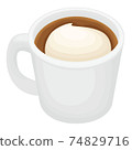 A delicious latte with bubbles 74829716