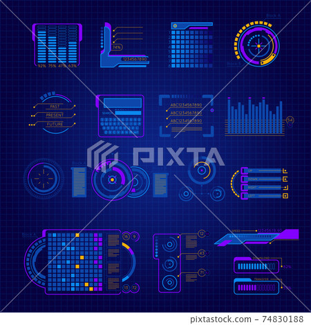 Abstract Future Interface Icon Set-插圖素材 [74830188] - PIXTA圖庫
