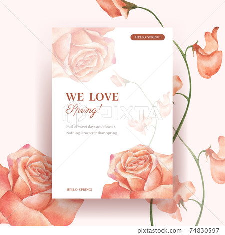 Poster template with spring bright concept... - Stock Illustration ...