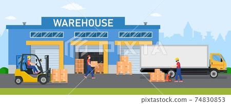 Warehouse industry with storage buildings Warehouse industry with storage buildings 74830853