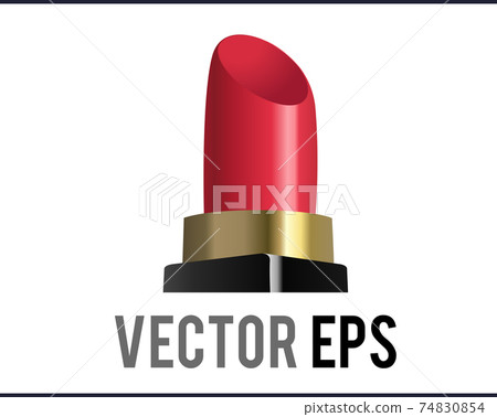 Vector red fashionable lip Gloss makeup lipstick icon 74830854