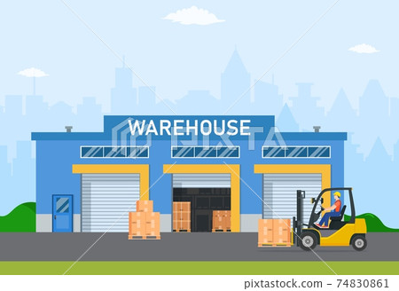 Warehouse industry with storage buildings Warehouse industry with storage buildings 74830861