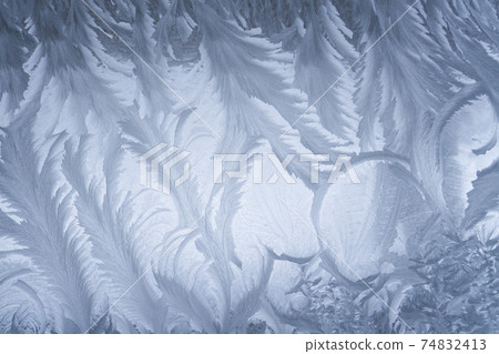 極冷的藝術，窗玻璃上的霜紋 74832413