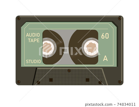 Vintage music audio tape cassette isolated 74834011