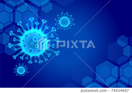blue coronavirus covid-19 pandemic outbreak background design 74834687