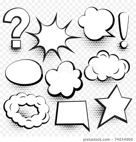 set of comic speech bubble in cartoon style 74834908