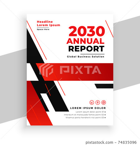 red annual report professional brochure design template 74835096