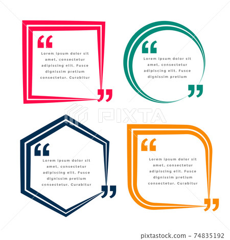 set of four geometric quotes template design 74835192