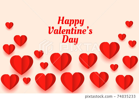 beautiful paper love hearts pattern background design 74835233