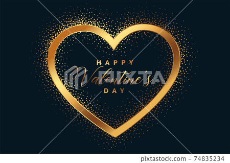 golden glitter happy valentines day heart background golden glitter happy valentines day heart background 74835234