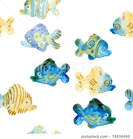 Watercolor seamless pattern. Hand painted... - Stock Illustration ...