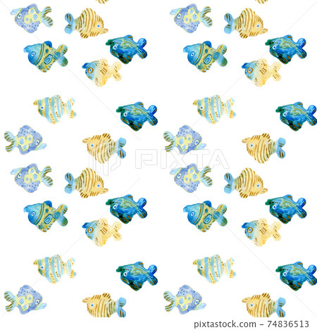 Watercolor seamless pattern. Hand painted... - Stock Illustration ...