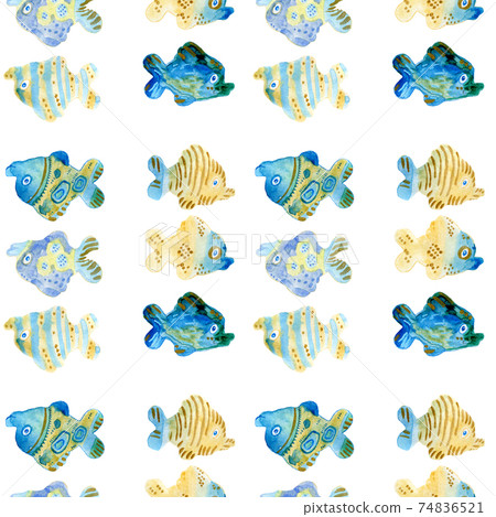 Watercolor seamless pattern. Hand painted... - Stock Illustration ...