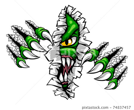 Monster With Talon Claw Tearing A Rip Through Wall Monster With Talon Claw Tearing A Rip Through Wall 74837457