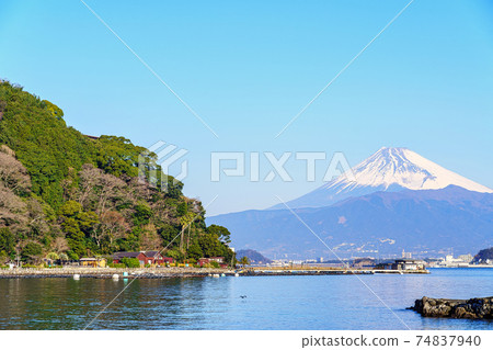 [靜岡縣]雪山富士山和駿河灣 74837940
