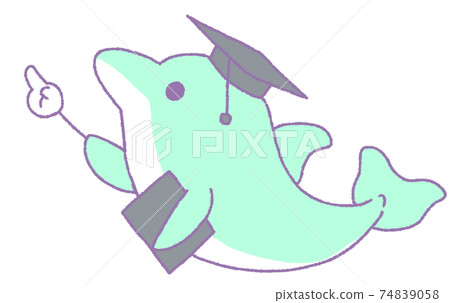 海豚朝上（淺藍色） 74839058