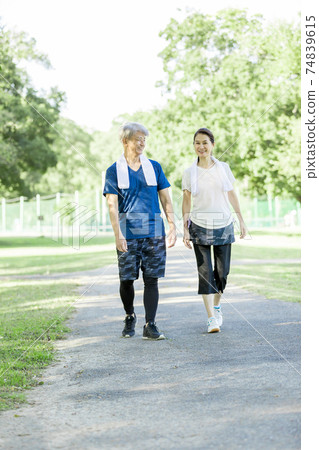 Senior couple exercise image 74839615