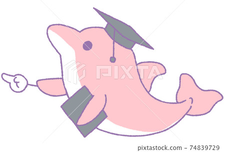Dolphin pointing in the horizontal direction (red) 74839729