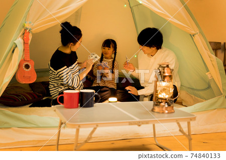 Glamping pretend at home time and family refrain from going out 74840133