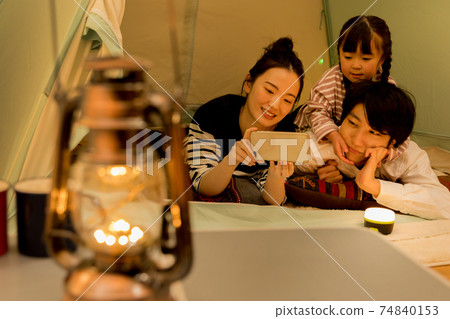 Glamping pretend at home time and family refrain from going out 74840153