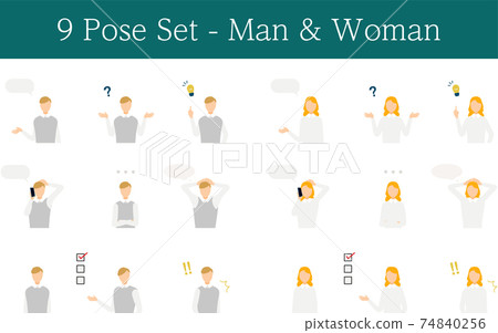 西方男人和女人構成插圖集 西方男人和女人構成插圖集 74840256