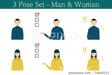 人的姿勢設置:面對面,顯示清單,驚喜 人的姿勢設置:面對面,顯示清單,驚喜 74840257