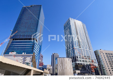 Skyscrapers lined up around Shibuya Station 74842445