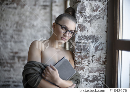 beautiful girl with book beautiful girl with book 74842676