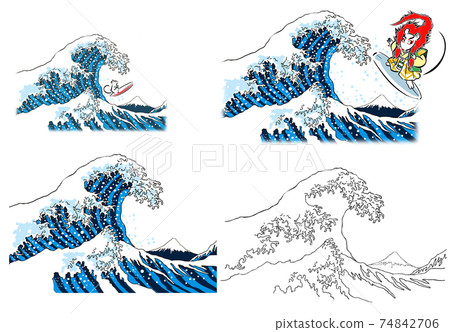 Ukiyo-e, Oki Kanagawa Okinami Ura Ukiyo-e, Oki Kanagawa Okinami Ura 74842706